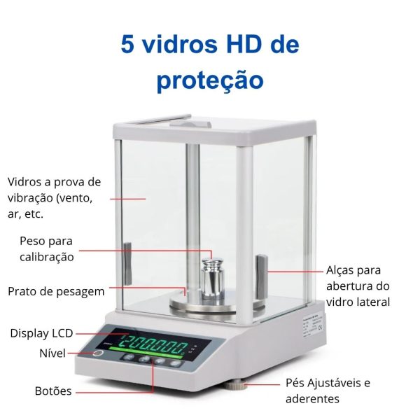 Balança Analítica Alta Precisão 0,001g - Imagem 4
